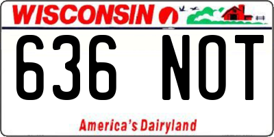 WI license plate 636NOT