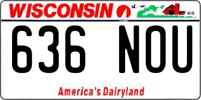 WI license plate 636NOU