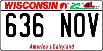 WI license plate 636NOV