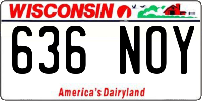 WI license plate 636NOY