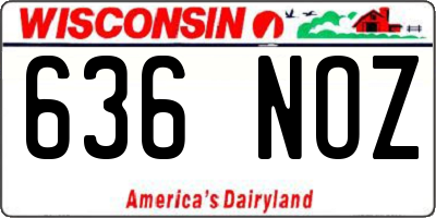 WI license plate 636NOZ
