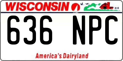WI license plate 636NPC