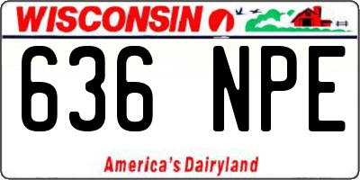 WI license plate 636NPE