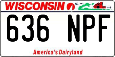 WI license plate 636NPF