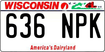 WI license plate 636NPK