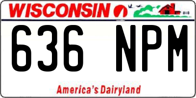 WI license plate 636NPM