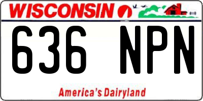 WI license plate 636NPN