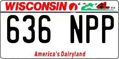 WI license plate 636NPP