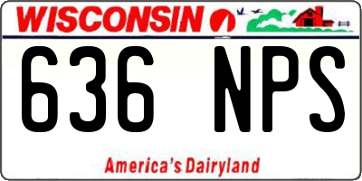 WI license plate 636NPS
