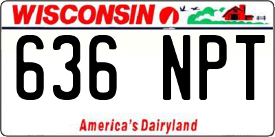 WI license plate 636NPT