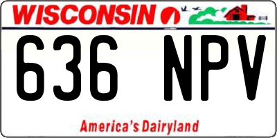 WI license plate 636NPV