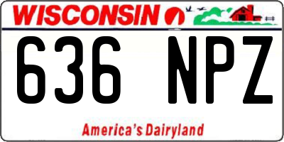 WI license plate 636NPZ