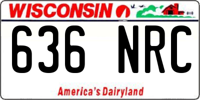 WI license plate 636NRC