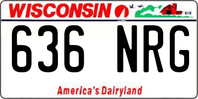 WI license plate 636NRG