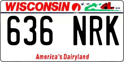 WI license plate 636NRK
