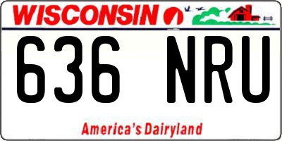 WI license plate 636NRU