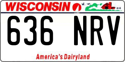 WI license plate 636NRV
