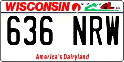 WI license plate 636NRW