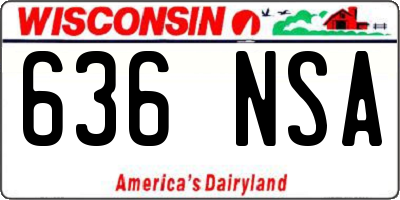 WI license plate 636NSA