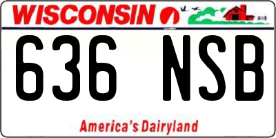 WI license plate 636NSB
