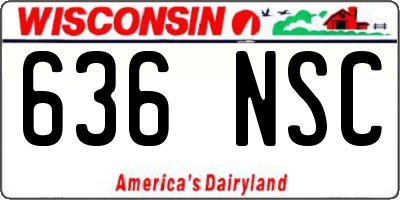 WI license plate 636NSC