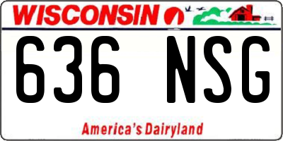 WI license plate 636NSG
