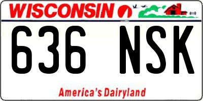 WI license plate 636NSK