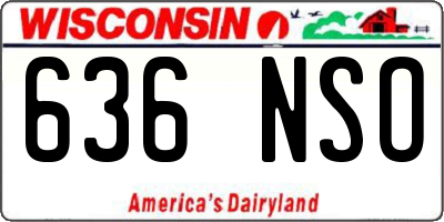 WI license plate 636NSO