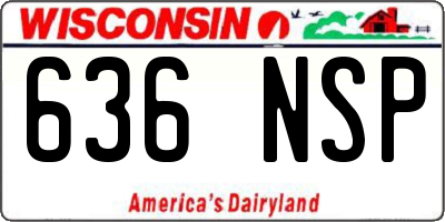 WI license plate 636NSP
