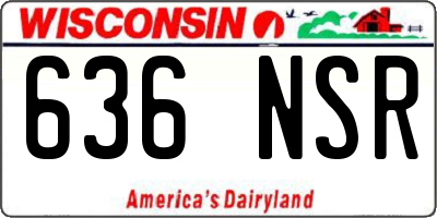 WI license plate 636NSR