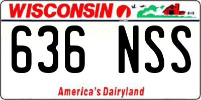 WI license plate 636NSS