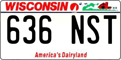 WI license plate 636NST