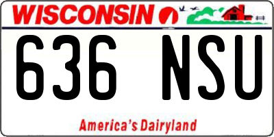 WI license plate 636NSU