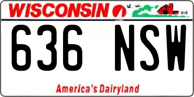 WI license plate 636NSW