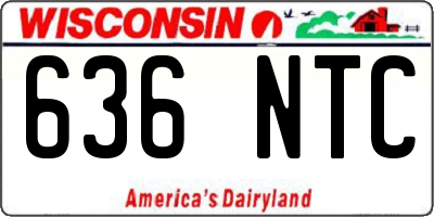 WI license plate 636NTC