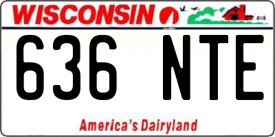 WI license plate 636NTE