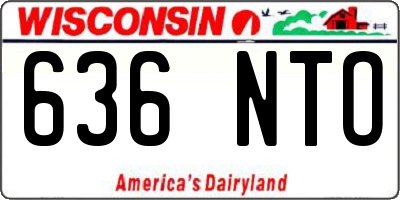 WI license plate 636NTO