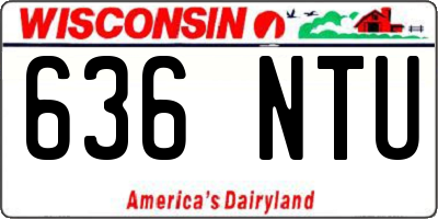 WI license plate 636NTU