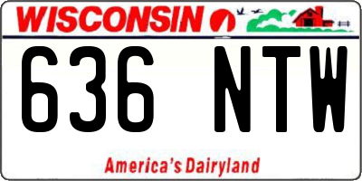 WI license plate 636NTW