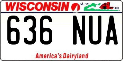 WI license plate 636NUA