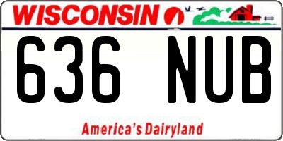 WI license plate 636NUB