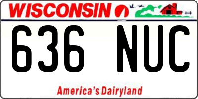 WI license plate 636NUC