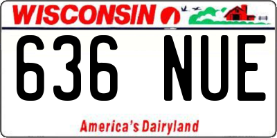WI license plate 636NUE