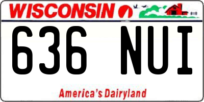 WI license plate 636NUI