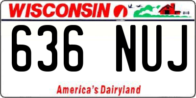 WI license plate 636NUJ