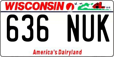 WI license plate 636NUK