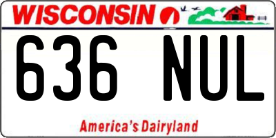 WI license plate 636NUL