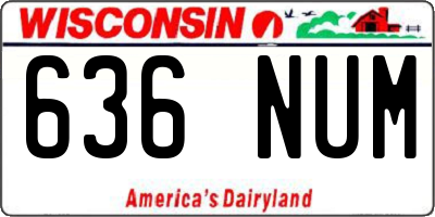 WI license plate 636NUM