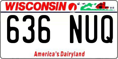 WI license plate 636NUQ