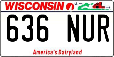 WI license plate 636NUR